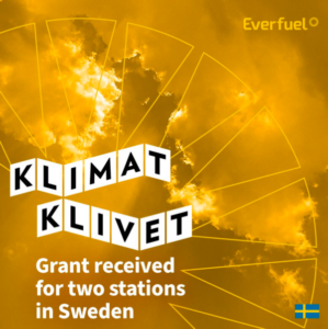 Everfuel receives SEK 45 million grant for two H2 stations in Sweden